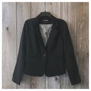 Zenana Outfitters Black Pinstripe Lined Blazer